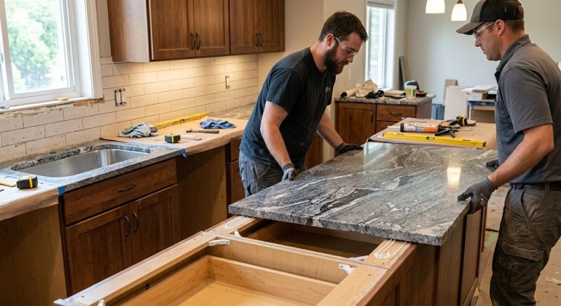 Granite Slab Installation in Sonoma County, CA